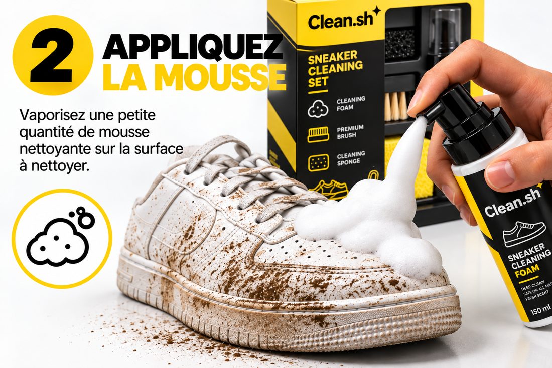 Vaporisez la mousse.