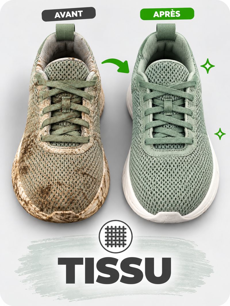 Tissu : avant / après nettoyage avec Clean.sh